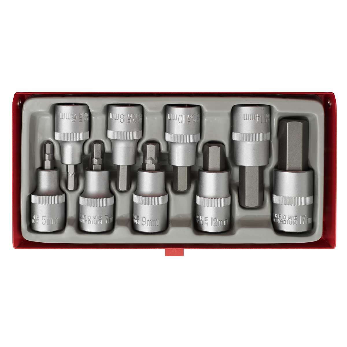 Sealey 9pc 1/2"Sq Drive Hex Socket Bit Set AK620