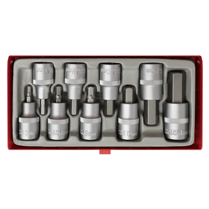 Sealey 9pc 1/2"Sq Drive Hex Socket Bit Set AK620
