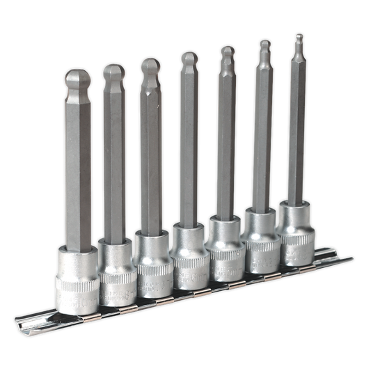 Sealey 7pc 3/8"Sq Drive Ball-End Hex Socket Bit Set AK6212
