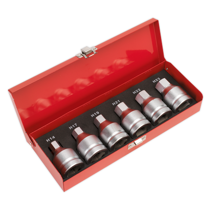 Sealey 6pc 3/4"Sq Drive Hex Socket Bit Set AK6217