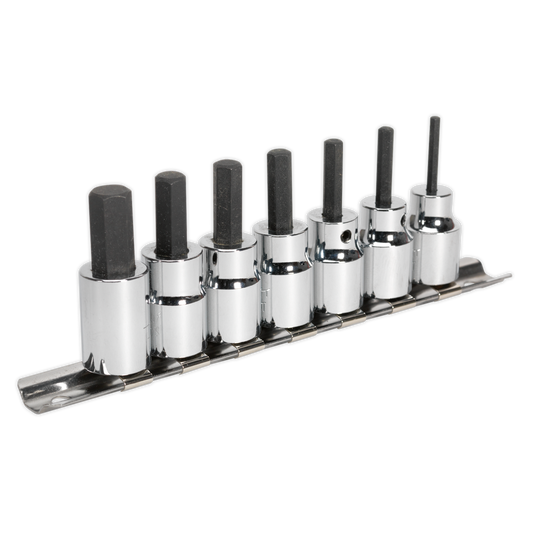 Sealey 7pc 3/8"Sq Drive Hex Socket Bit Set AK62253
