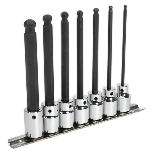 Sealey 7pc 3/8"Sq Drive Ball-End Hex Socket Bit Set AK62256