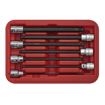 Sealey 7pc 3/8"Sq Drive Ball-End Hex Socket Bit Set AK62257