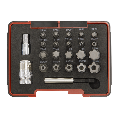 Sealey 23pc 1/4" & 3/8"Sq Drive TRX-P* & Security TRX-TS* Bit Set AK6226