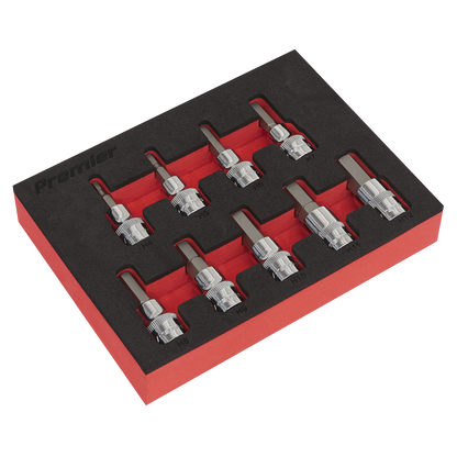 Sealey 9pc 3/8"Sq Drive Hex Socket Bit Set - Metric AK6240