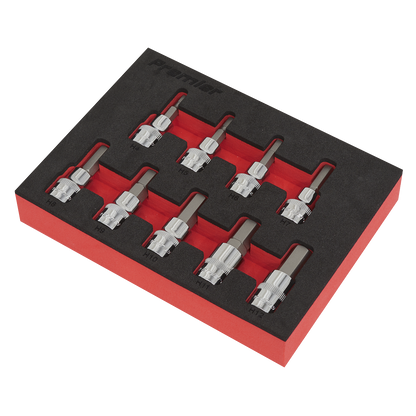Sealey 9pc 3/8"Sq Drive Hex Socket Bit Set - Metric AK6240