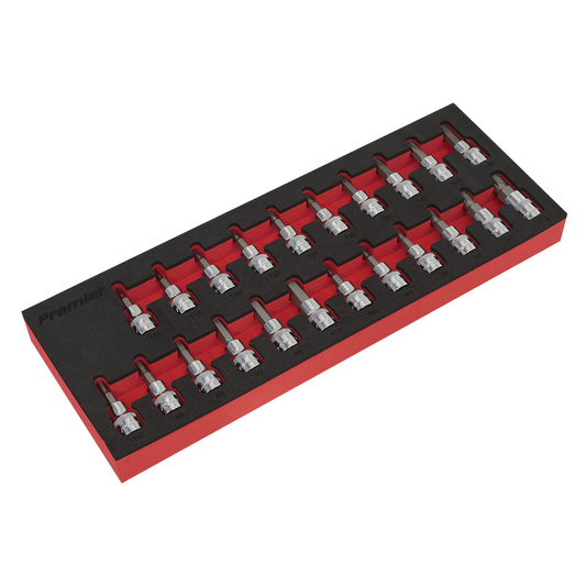 Sealey 22pc 3/8"Sq Drive TRX-Star*/Hex/Spline Socket Bit Set AK6243