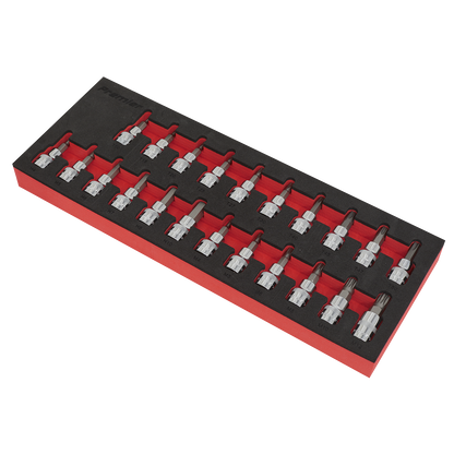 Sealey 22pc 3/8"Sq Drive TRX-Star*/Hex/Spline Socket Bit Set AK6243