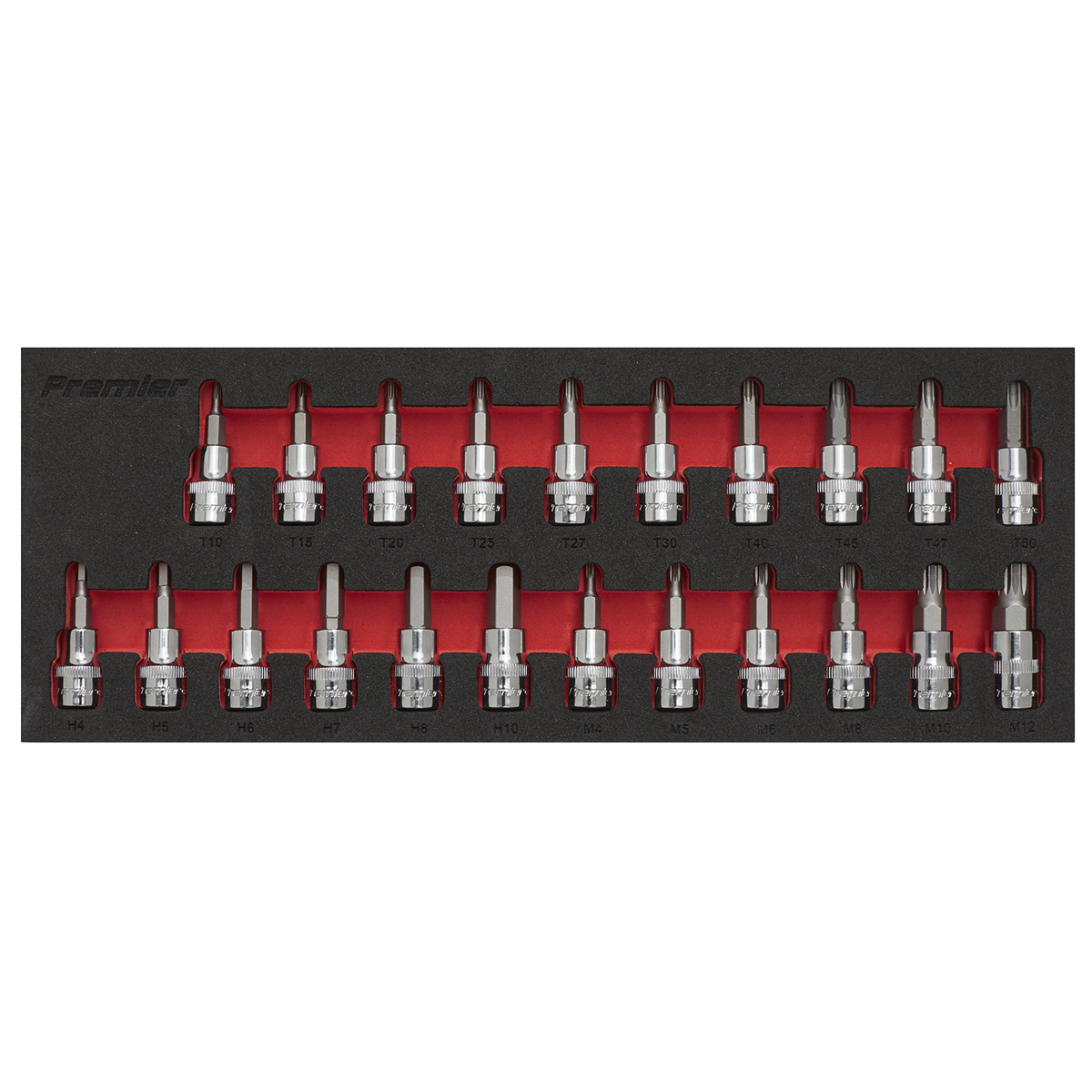 Sealey 22pc 3/8"Sq Drive TRX-Star*/Hex/Spline Socket Bit Set AK6243
