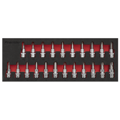 Sealey 22pc 3/8"Sq Drive TRX-Star*/Hex/Spline Socket Bit Set AK6243