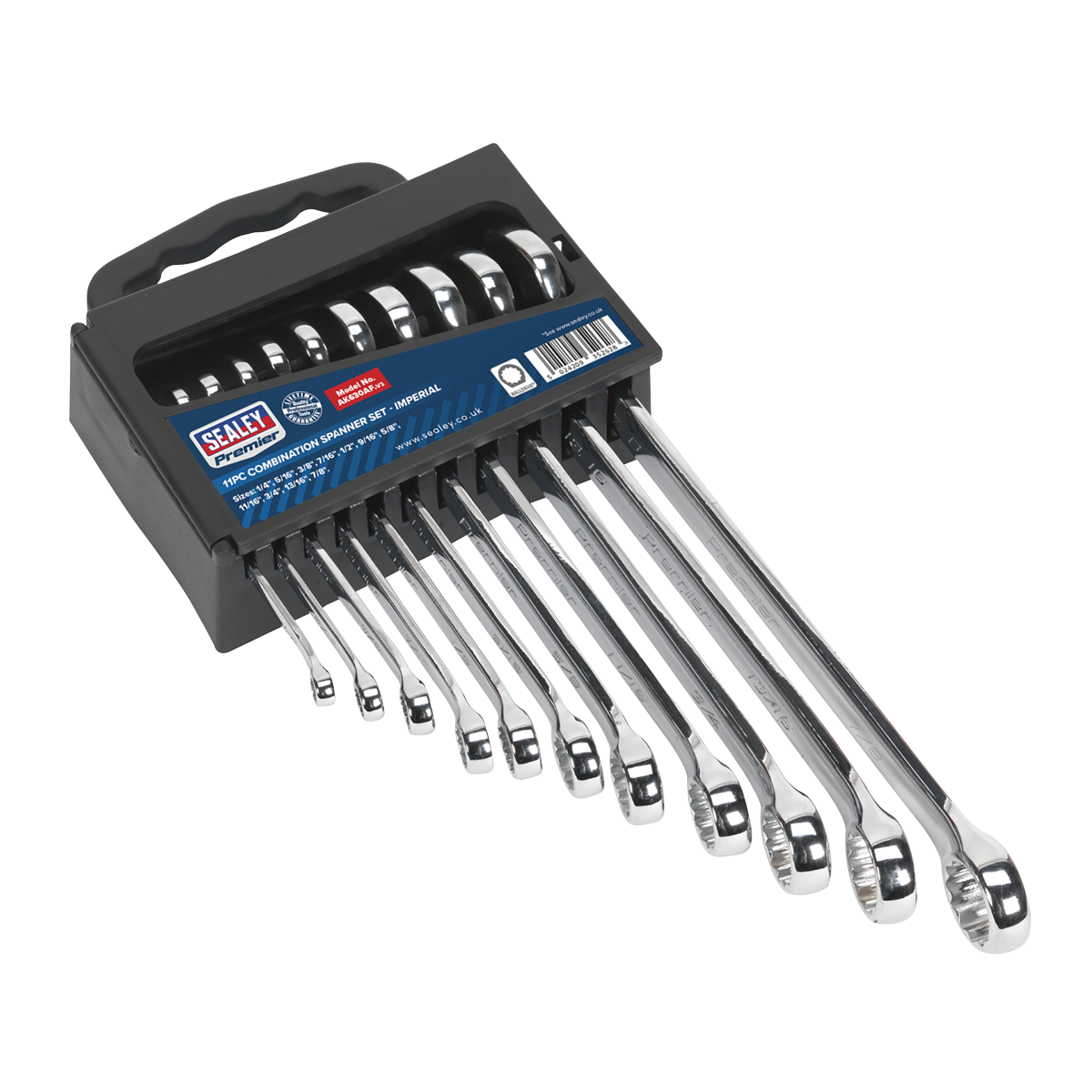 Sealey 11pc Combination Spanner Set - Imperial AK630AF