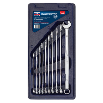 Sealey 10pc Extra-Long Combination Spanner Set AK6310
