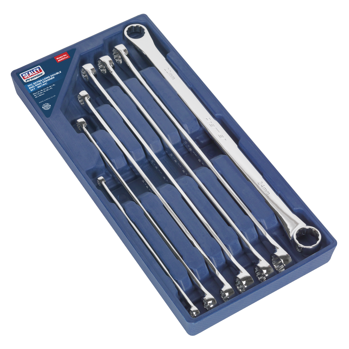Sealey 7pc Extra-Long Double End Ring Spanner Set AK6311