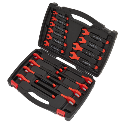 Sealey 18pc Insulated Open-End Spanner Set - VDE Approved AK63172
