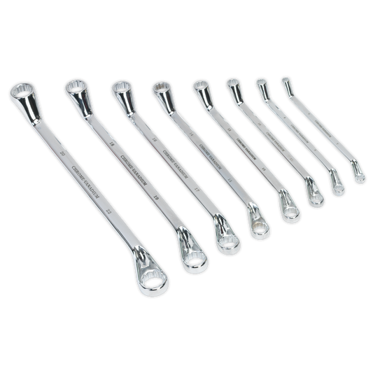 Sealey 8pc Offset Double End Ring Spanner Set - Metric AK6321