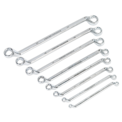 Sealey 8pc Offset Double End Ring Spanner Set - Metric AK6321