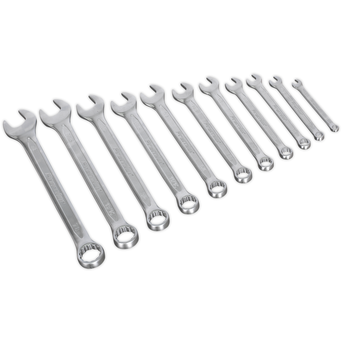 Sealey 11pc Combination Spanner Set - Imperial AK63254
