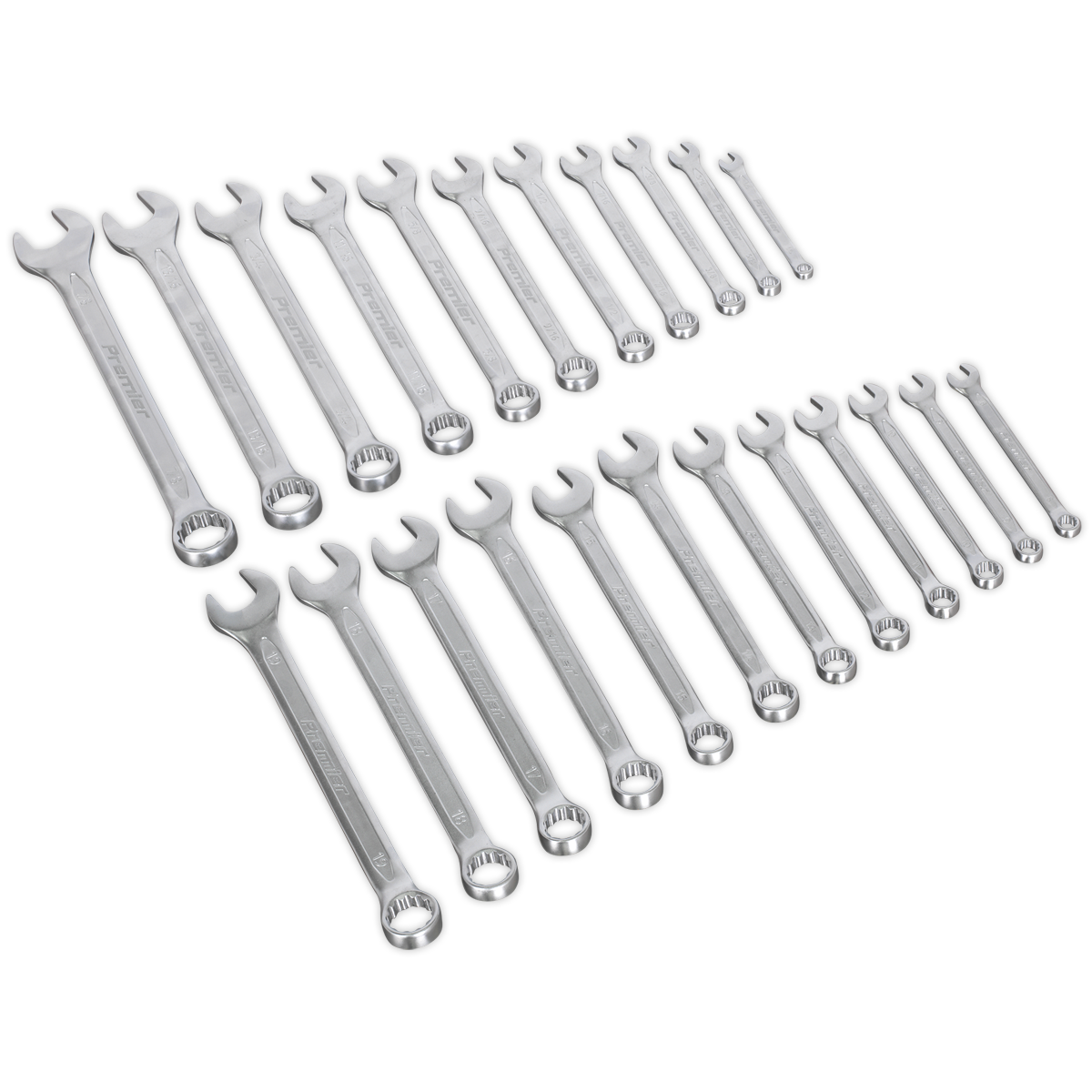 Sealey 23pc Combination Spanner Set - Metric/Imperial AK63256