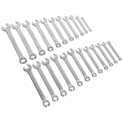 Sealey 23pc Combination Spanner Set - Metric/Imperial AK63256