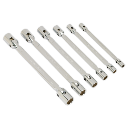 Sealey 6pc Double Flexi-Head Socket Spanner Set AK635
