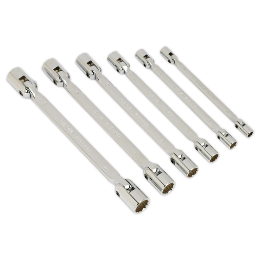 Sealey 6pc Double Flexi-Head Socket Spanner Set AK635