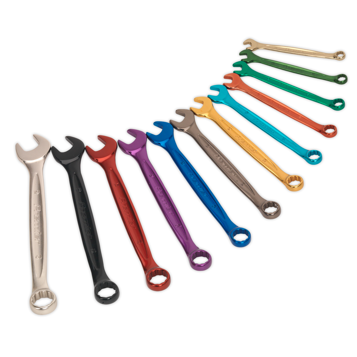 Sealey 12pc Multi-Coloured Combination Spanner Set AK63915