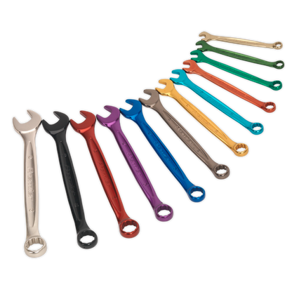 Sealey 12pc Multi-Coloured Combination Spanner Set AK63915