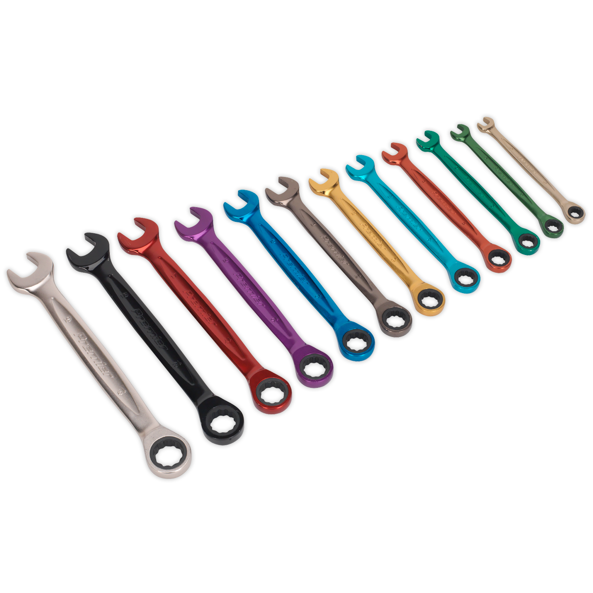 Sealey 12pc Multi-Coloured Combination Ratchet Spanner Set AK63917