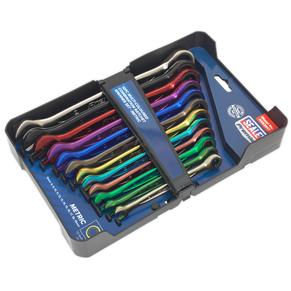 Sealey 12pc Multi-Coloured Combination Ratchet Spanner Set AK63917
