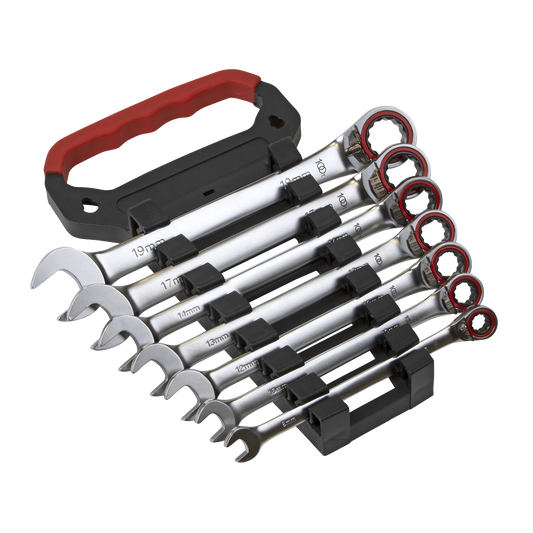Sealey 7pc Reversible Combination Ratchet Spanner Set - Platinum Series AK63945