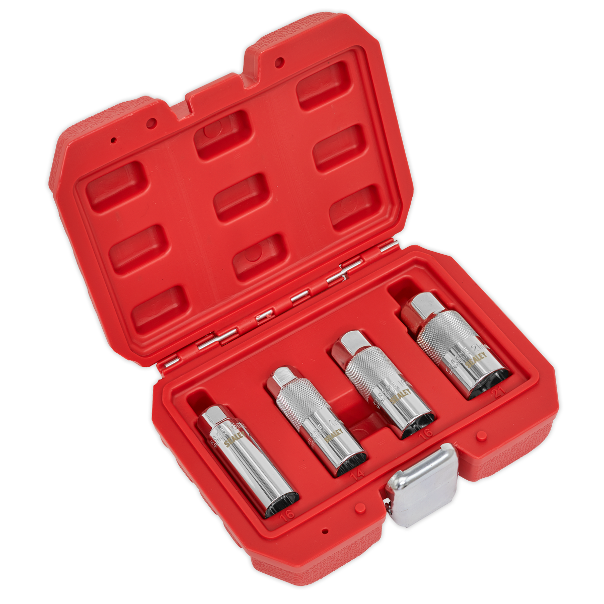 Sealey 4pc 3/8"Sq Drive Spark Plug Socket Set AK6556