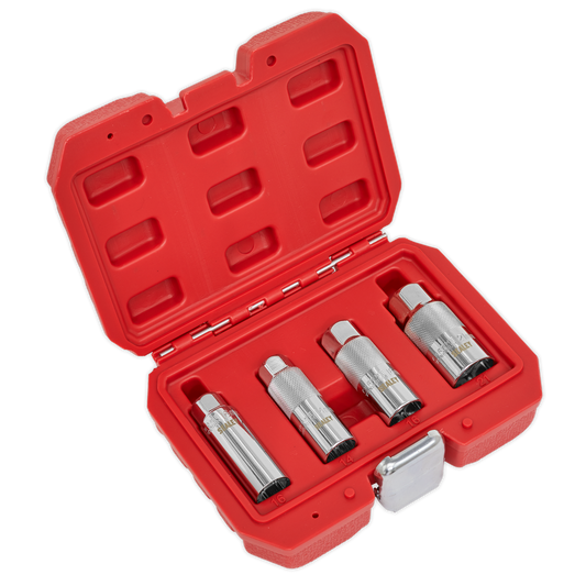 Sealey 4pc 3/8"Sq Drive Spark Plug Socket Set AK6556
