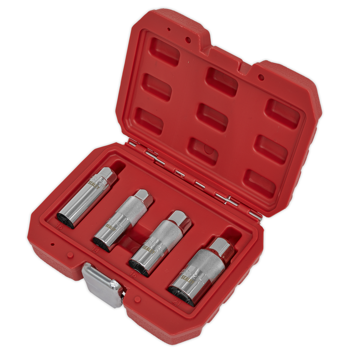 Sealey 4pc 3/8"Sq Drive Spark Plug Socket Set AK6556