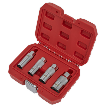 Sealey 4pc 3/8"Sq Drive Spark Plug Socket Set AK6556