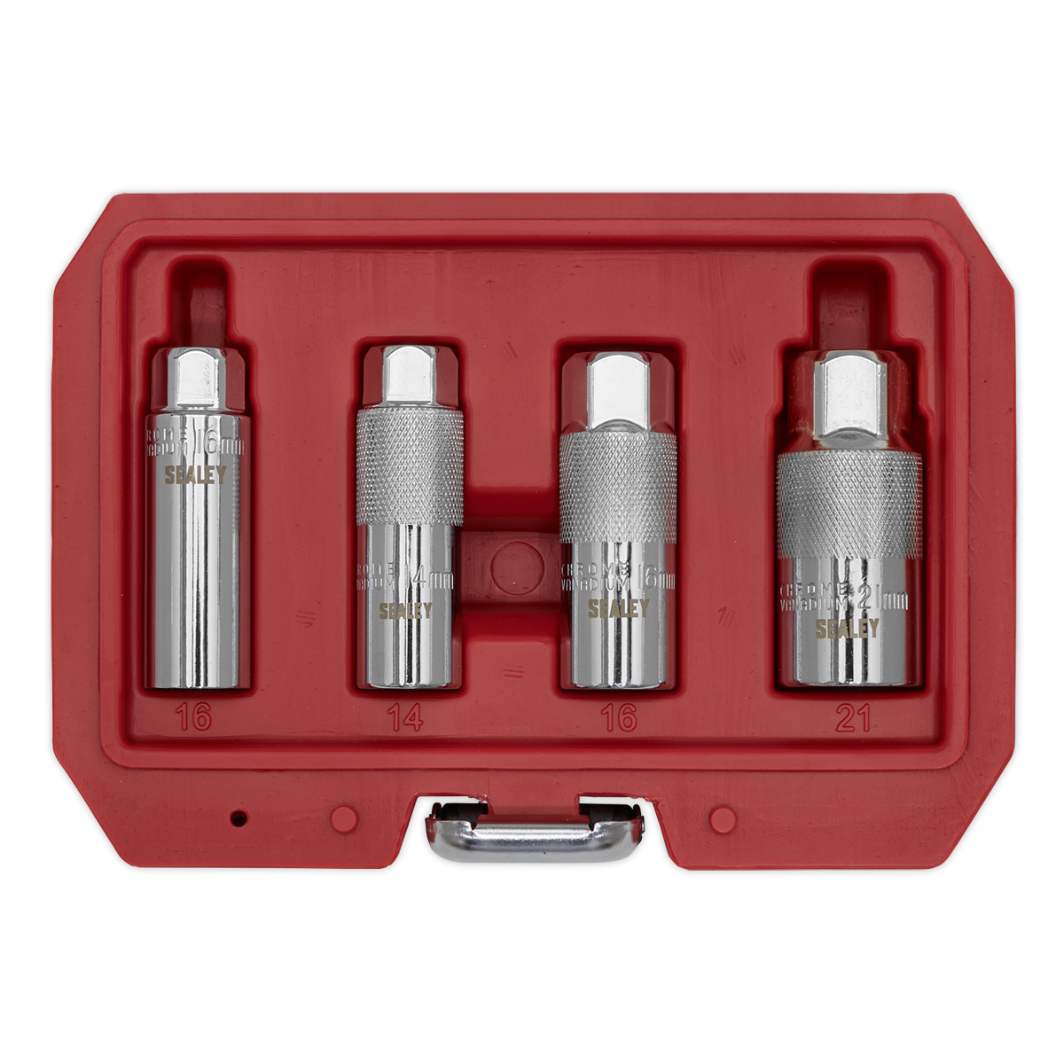 Sealey 4pc 3/8"Sq Drive Spark Plug Socket Set AK6556
