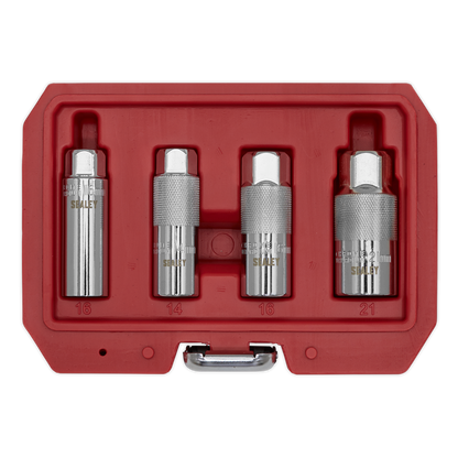 Sealey 4pc 3/8"Sq Drive Spark Plug Socket Set AK6556