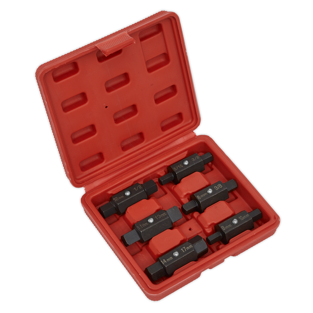 Sealey 6pc Double End Oil Drain Plug Key Set AK658