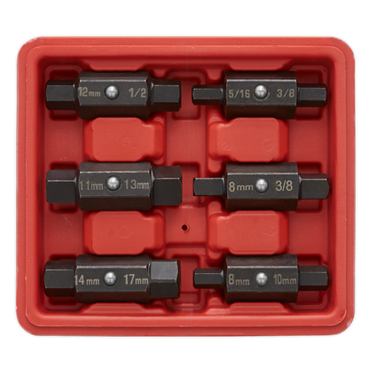Sealey 6pc Double End Oil Drain Plug Key Set AK658