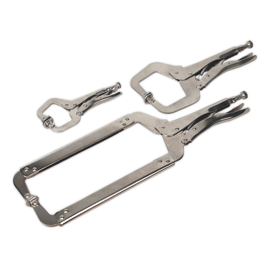 Sealey 3pc Locking 'C' Clamp Set AK66
