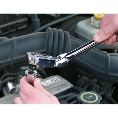 Sealey 445mm 1/2"Sq Drive Flexi-Head Ratchet Wrench with Pear-Head & Flip Reverse AK662F