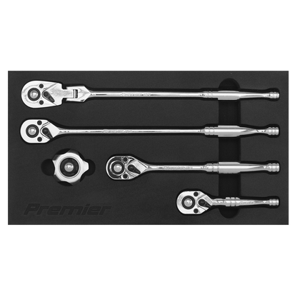 Sealey 5pc 3/8"Sq Drive Master Ratchet Wrench Set - Flip Reverse AK667238M