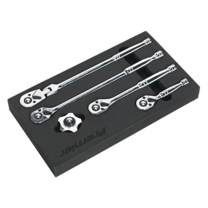 Sealey 5pc 3/8"Sq Drive Master Ratchet Wrench Set - Flip Reverse AK667238M
