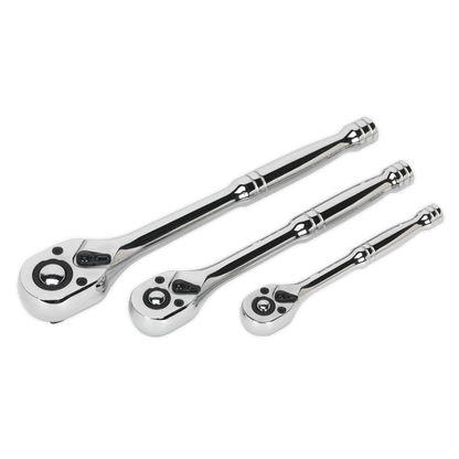 Sealey 3pc Ratchet Wrench Set - Flip Reverse AK6672