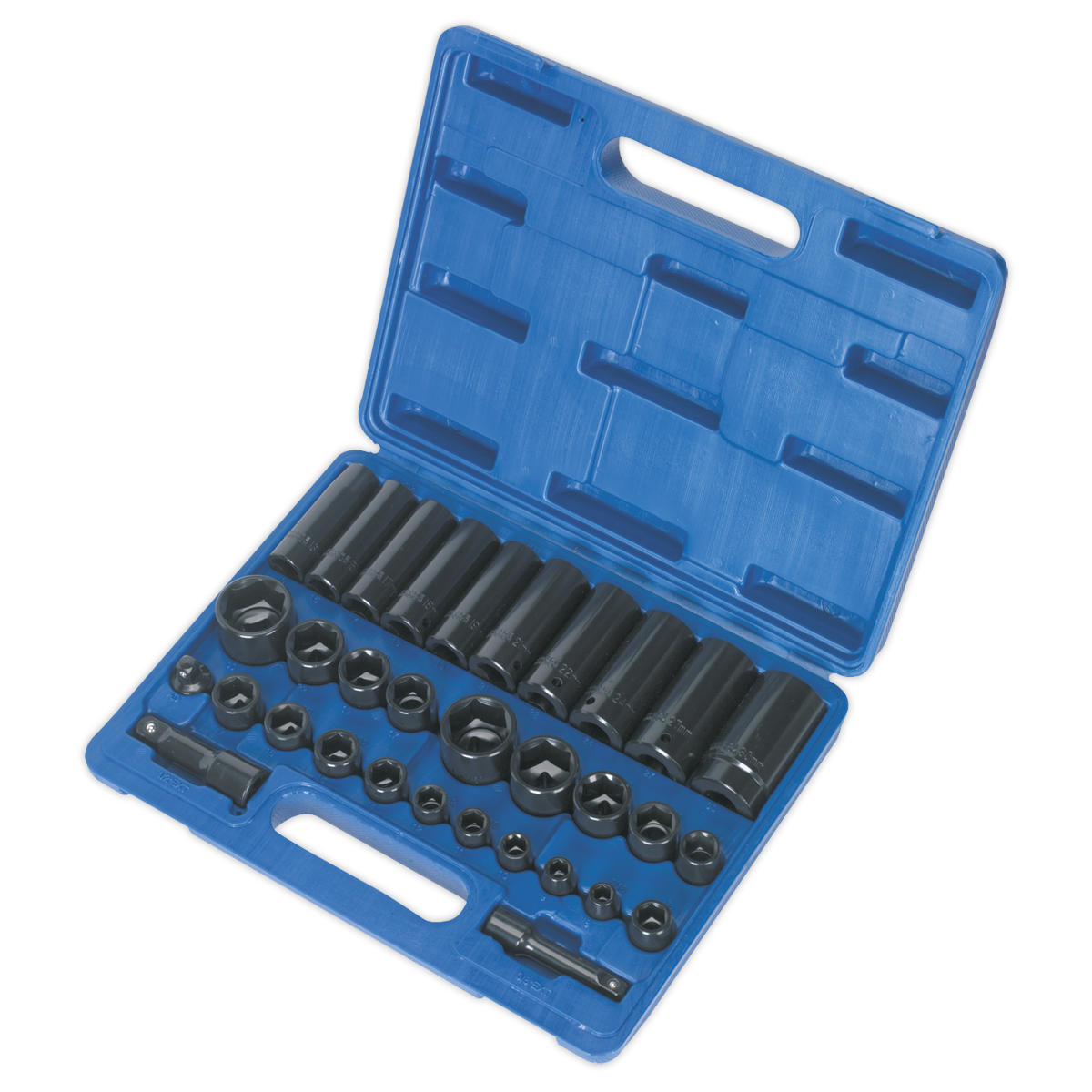 Sealey 32pc 3/8" & 1/2"Sq Drive Impact Socket Set Standard/Deep - Metric/Imperial AK681