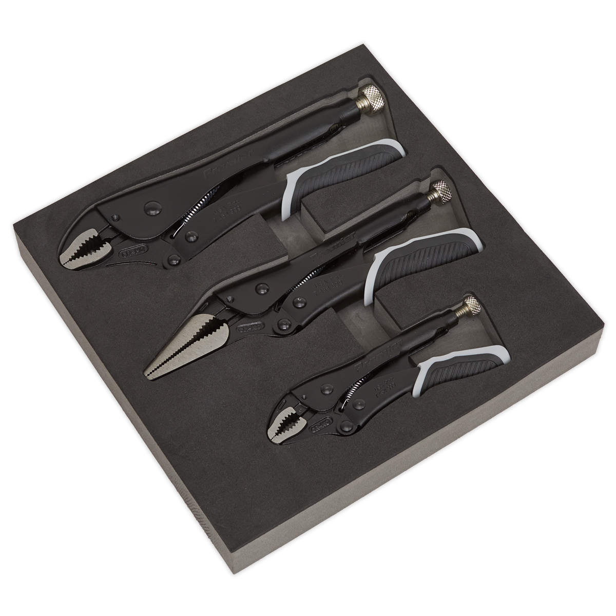 Sealey 3pc Quick Release Locking Pliers Set - Black Series AK6863B