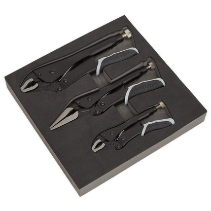 Sealey 3pc Quick Release Locking Pliers Set - Black Series AK6863B