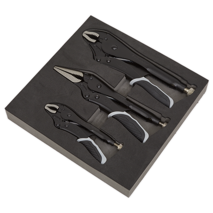 Sealey 3pc Quick Release Locking Pliers Set - Black Series AK6863B