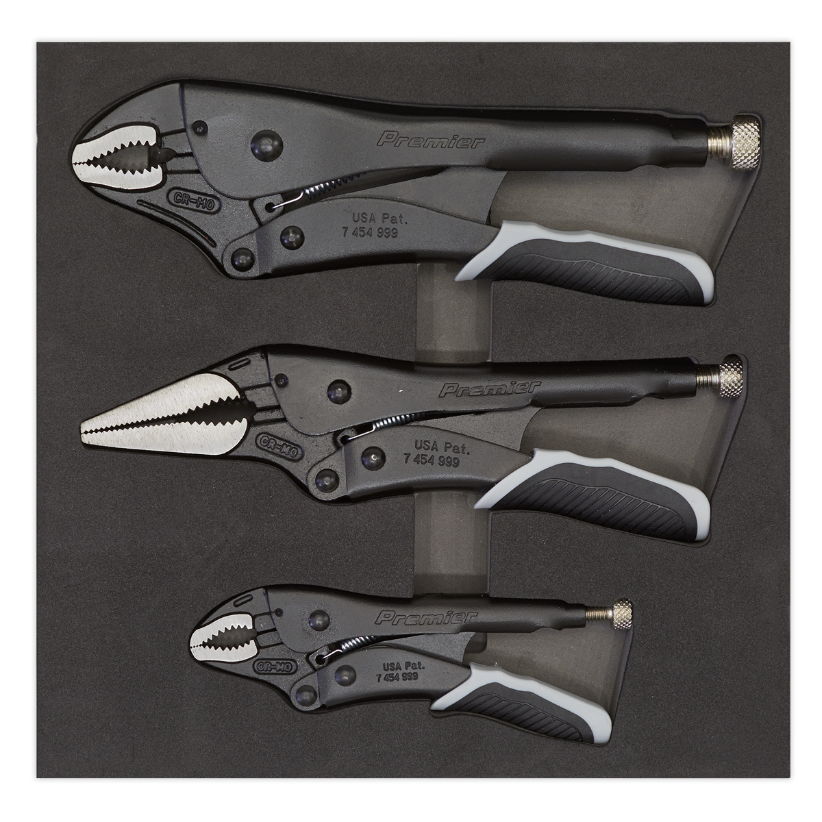 Sealey 3pc Quick Release Locking Pliers Set - Black Series AK6863B