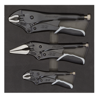 Sealey 3pc Quick Release Locking Pliers Set - Black Series AK6863B