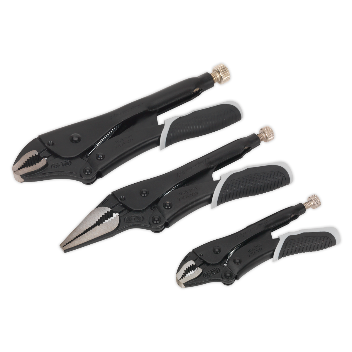 Sealey 3pc Quick Release Locking Pliers Set - Black Series AK6863B